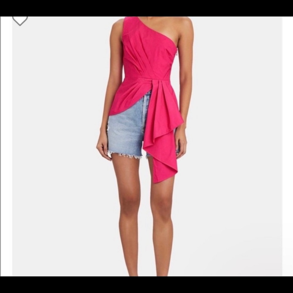 Self-portrait Fuchsia one shoulder top. New with tag! Size 2 - Picture 3 of 5